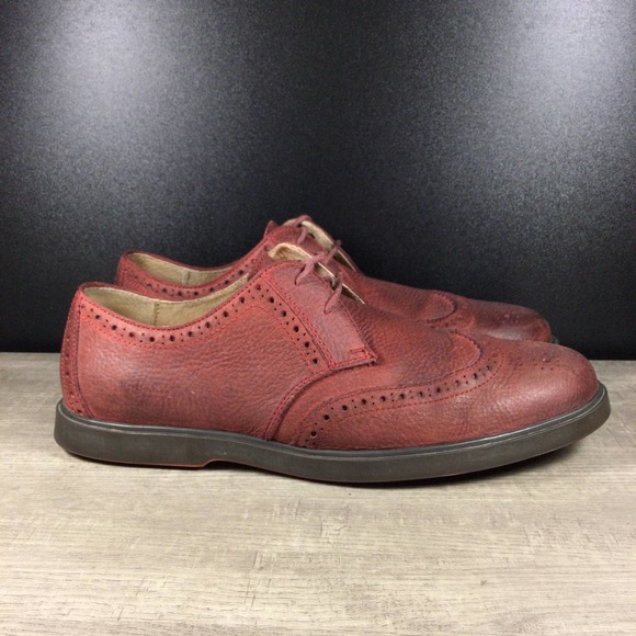 Polo Other - Polo Ralph Lauren Orrick Men's Size 9.5 Wingtip Oxfords Red Leather Dress Shoes